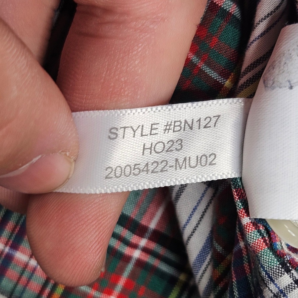 J. Crew Secret Wash Poplin Button Down Mens L Blue Plaid Slim Fit BN127 Preppy - Picture 7 of 11